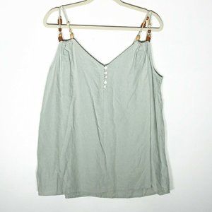 Maurices Tank Top Womens XL Linen Blend Seafoam